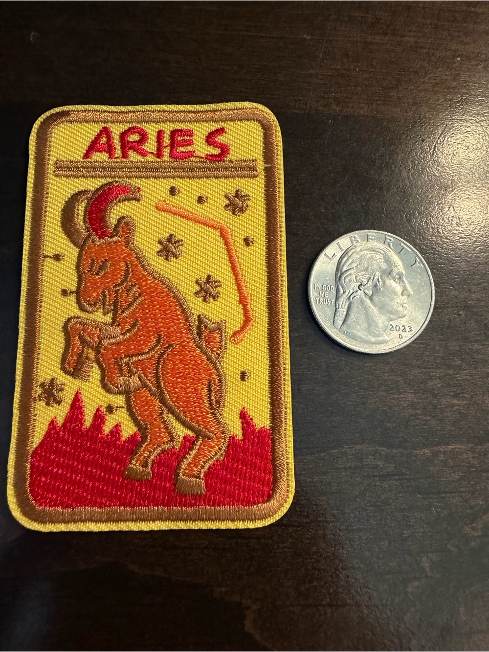 Aries Zodiac Patch - Yellow and Red Accent